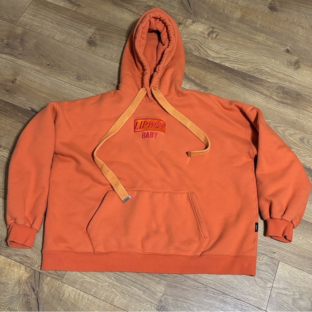 LipHop orange oversized unisex hoodie size Large